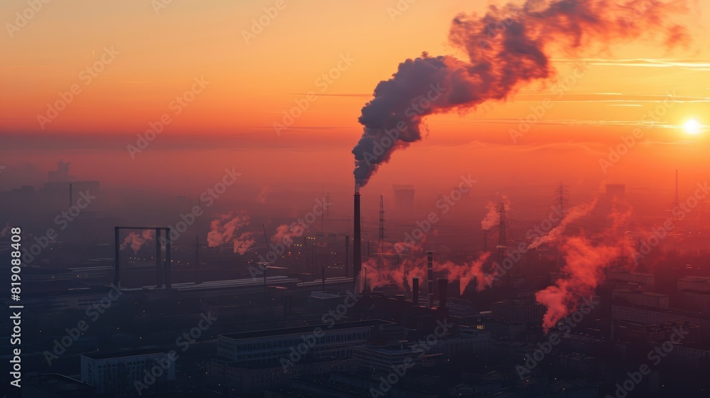 Smoke from industrial factory chimneys Smoke from industrial factory chimneys