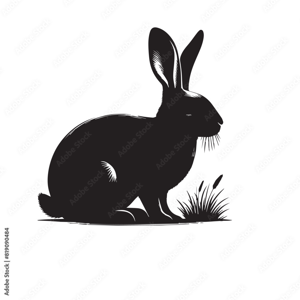 Rabbit silhouette. Rabbit vector illustration. Rabbit silhouette. Rabbit vector illustration.