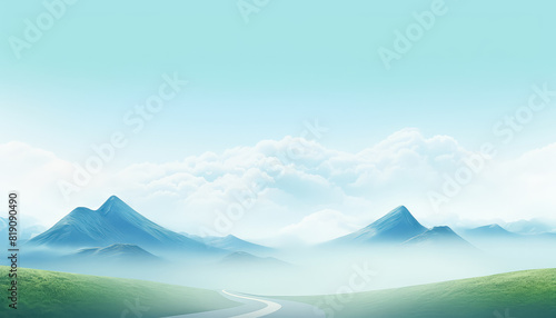 A beautiful mountain landscape with a road running through it