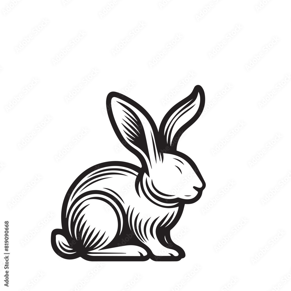 Rabbit silhouette. Rabbit vector illustration. Rabbit silhouette. Rabbit vector illustration.