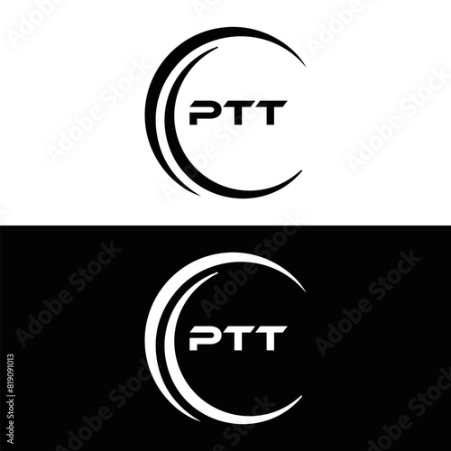 PTT logo. P T T design. White PTT letter. PTT, P T T letter logo design. P T T letter logo design in FIVE, FOUR, THREE, style. letter logo set in one artboard. P T T letter logo vector design.