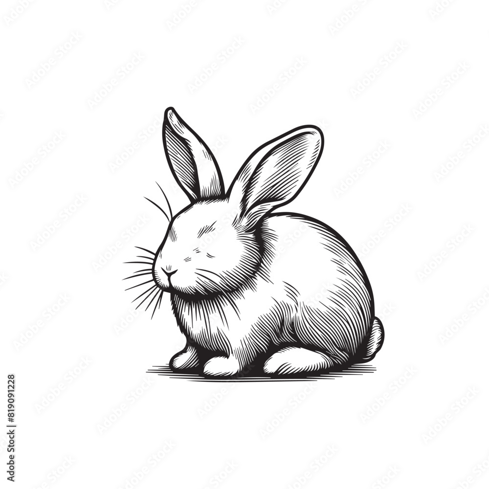 Obraz premium Rabbit silhouette. Rabbit vector illustration.