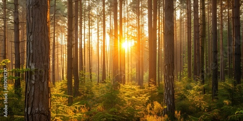 the soft golden light of sunrise or sunset, forest floor © pArolepuy "98"