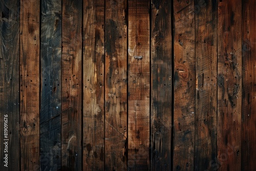 Old grunge dark textured wooden background The surface of the old brown wood texture top view brown teak wood paneling - Generative Ai