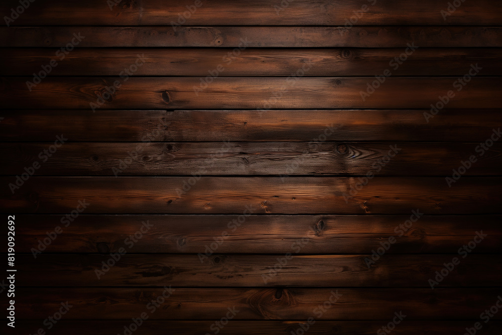 Naklejka premium wooden panel wall dark and horizontal with natural wood texture background wallpaper