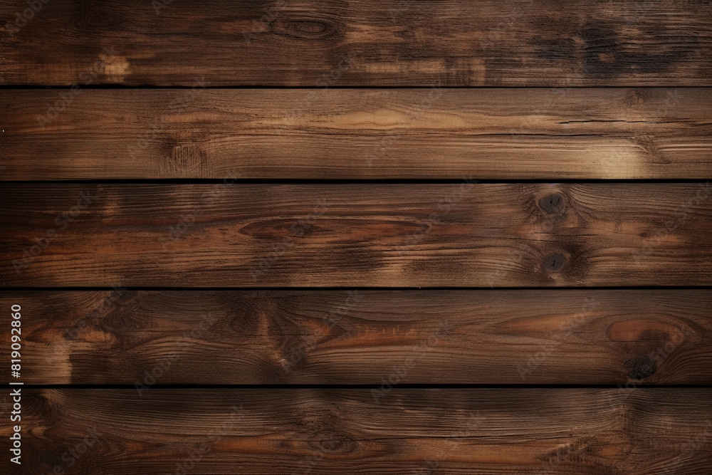 Naklejka premium wooden panel wall dark and horizontal with natural wood texture background wallpaper