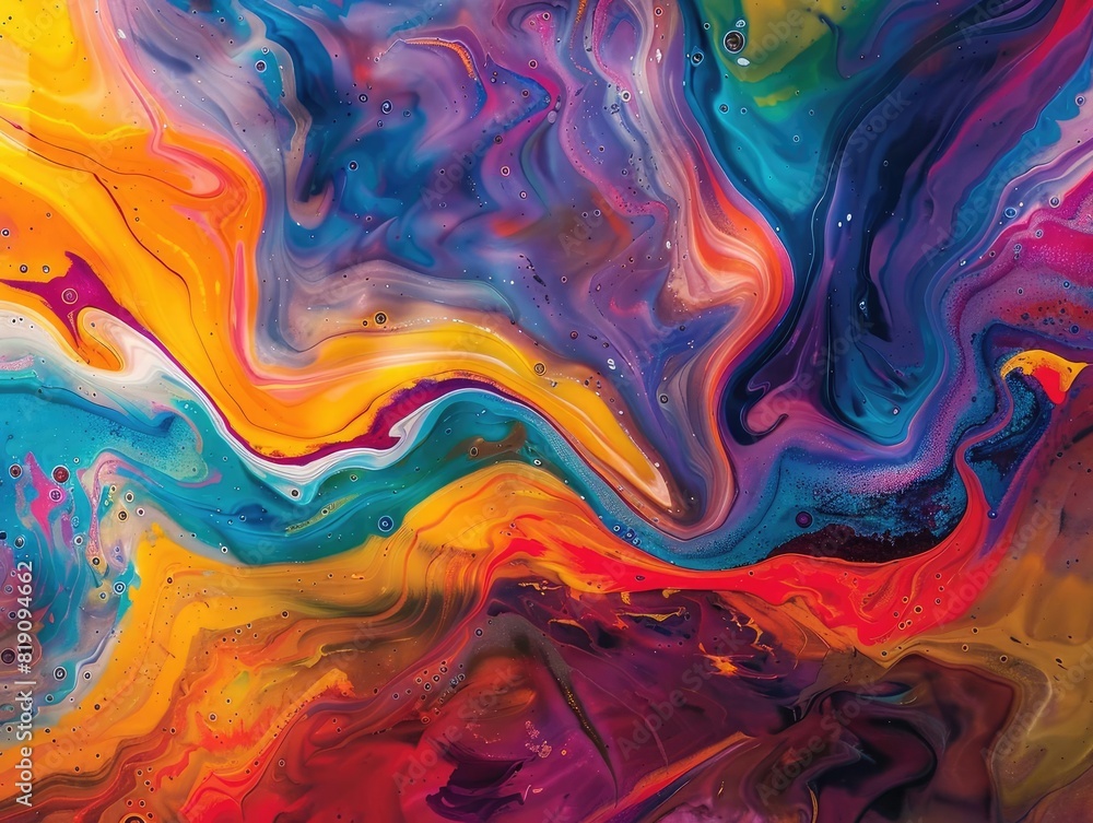 Flowing River of Colors Timelapse of vibrant, swirling colors that blend and flow like a river
