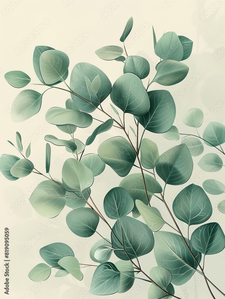 Muted sage green eucalyptus leaves Muted sage green eucalyptus leaves
