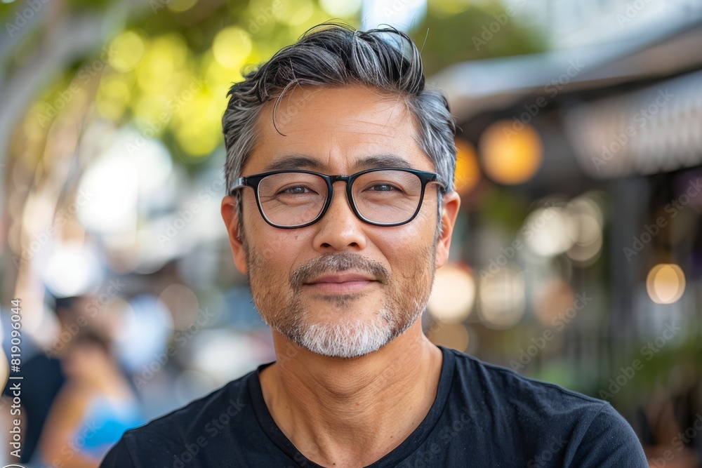 Man in Black Shirt Wearing Glasses Man in Black Shirt Wearing Glasses