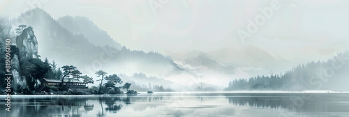 Embracing Emptiness: A Stark Monochromatic Landscape Echoing the Zen Concept of Xu photo