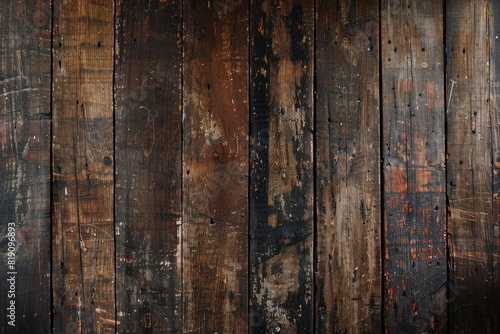 Old grunge dark textured wooden background,The surface of the old brown wood texture,top view brown teak wood paneling - Generative Ai