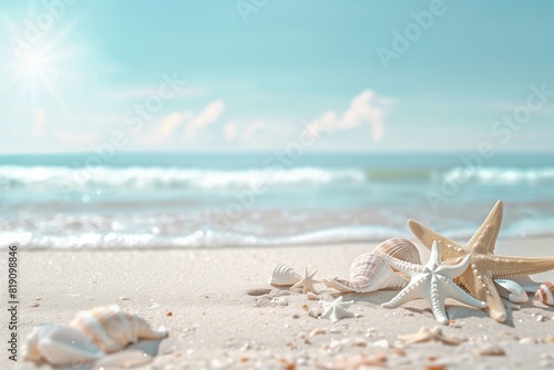 Starfish and Seashells on Sunny Beach © DesignzByLA