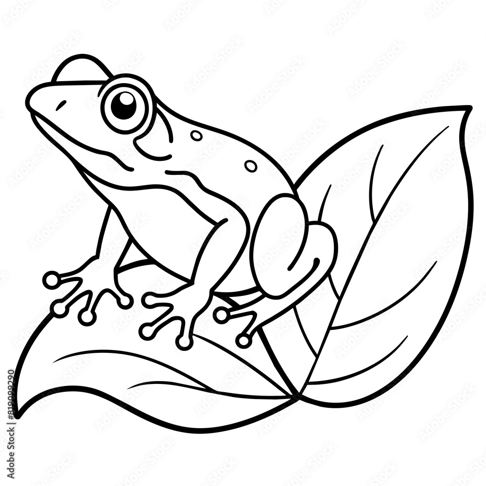 Naklejka premium frog on a leaf