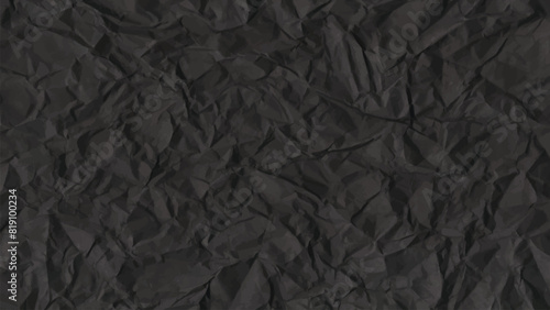 black paper texture background, crumpled pattern