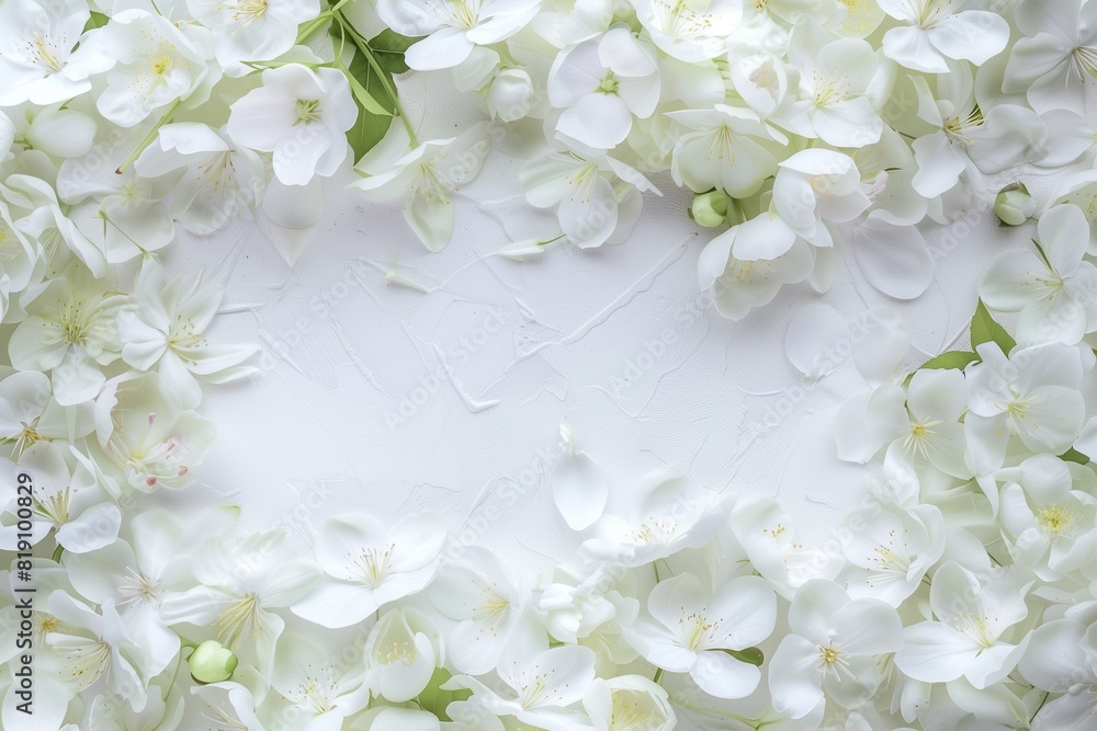White Flowers and Petals on White Surface White Flowers and Petals on White Surface