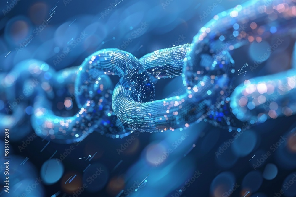 Blockchain technology illustration created with generative ai Blockchain technology illustration created with generative ai