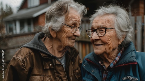 Caucasian senior couple happily enjoying a leisurely walk in the vibrant cityscape