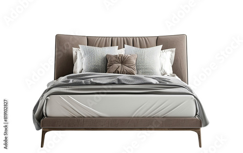Bed home interior design cut out transparent isolated on white background PNG file artwork graphic design.
