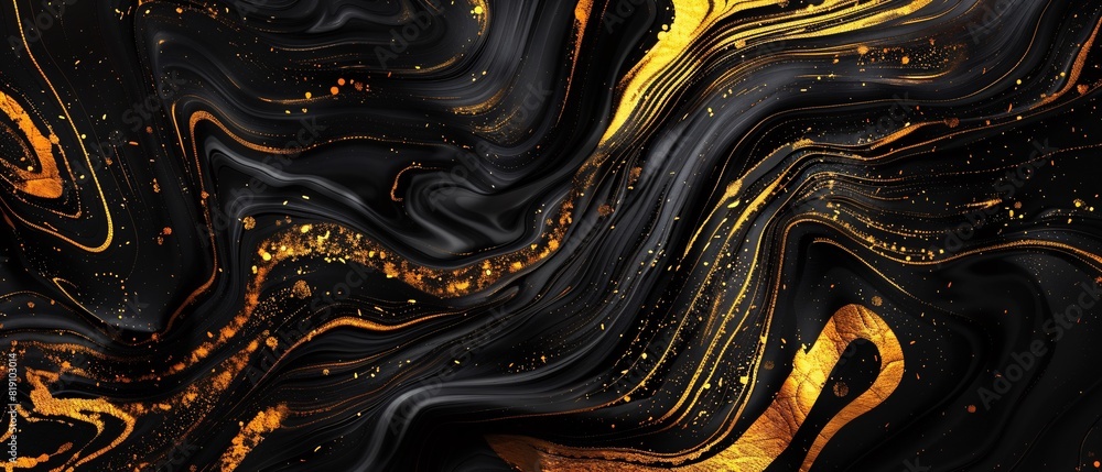 liquid black marble adorned with luxurious gold textures, elegance and sophistication, a mesmerizing fusion of fluidity and richness. Perfect for backgrounds fashion liquid black marble adorned with luxurious gold textures, elegance and sophistication, a mesmerizing fusion of fluidity and richness. Perfect for backgrounds fashion