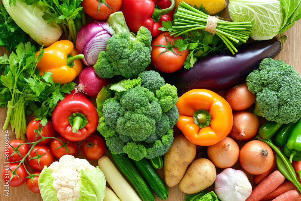 Set of fresh organic vegetables, healthy food, vegetarianism Set of fresh organic vegetables, healthy food, vegetarianism