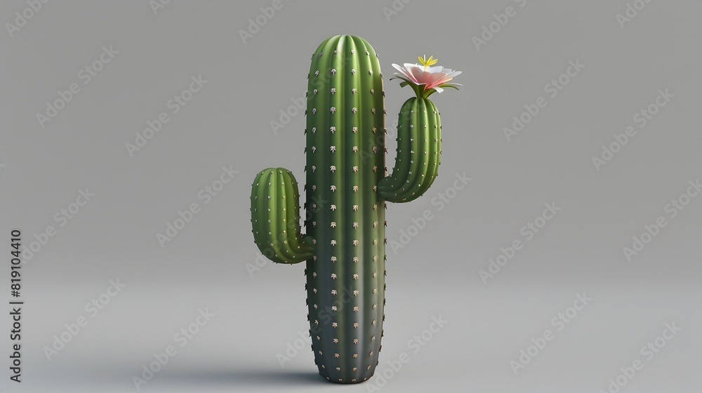 Solitary Cactus Bloom Simple and Refined Digital with Modern Aesthetic Solitary Cactus Bloom Simple and Refined Digital with Modern Aesthetic