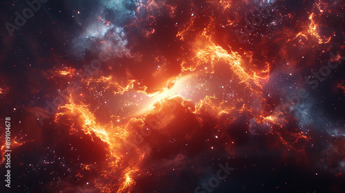 Cosmic explosion with radiant dark matter tendrils. photo