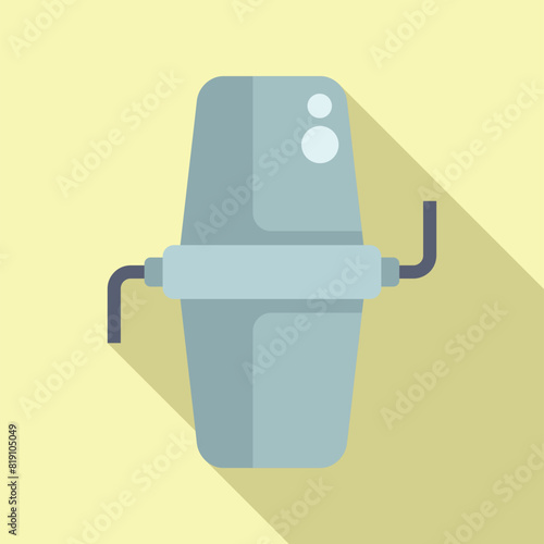 Minimalist vector illustration of a water cooler on a pastel background, in flat design style