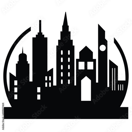 City icon  building and architecture   skyline vector icon  vector