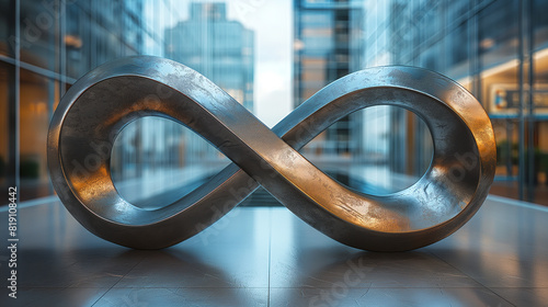 Infinity sign sculpture designed. Design idea. 