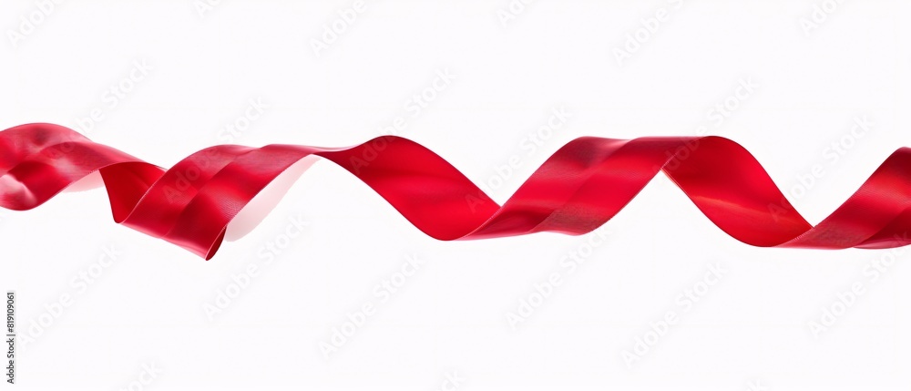 Fototapeta premium Red ribbon isolated on transparent or white background, png