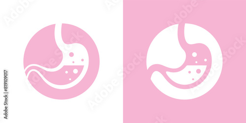 Stomach icon. Symbol of nutrition or health. Human digestive organ.