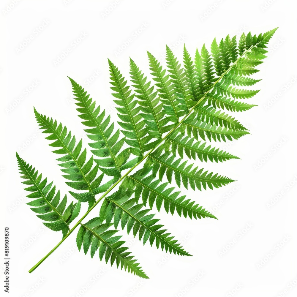 A photo of Fern leaf on the branch , super realistic , single object on center , Di-Cut PNG style , isolated on white background A photo of Fern leaf on the branch , super realistic , single object on center , Di-Cut PNG style , isolated on white background