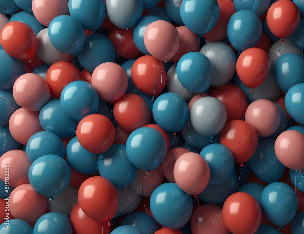 Fototapeta premium Festive sweet blue balloons background banner celebration theme 