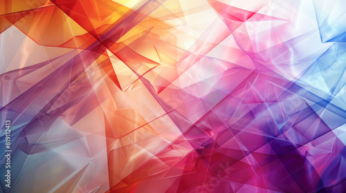 abstract geometric background  translucent glass with colorful gradient.Generative AI