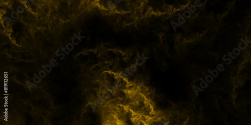Abstract background with fire and realistic yellow fire particle burn effect sparkles pattern. Steam explosion white smoke or fog isolated on black background. liquid aquarelle paint paper texture.