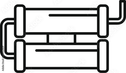 A clean vector illustration of a bench press, suitable for fitness and gym themes