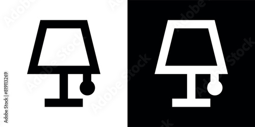 Table lamp icon. Lampshade, symbol of light, home or workplace. Table lamp with lampshade.