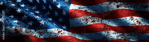 American flag with bright stars and stripes, ample copy space, no people, symbol of national pride and glory 8K , high-resolution, ultra HD,up32K HD