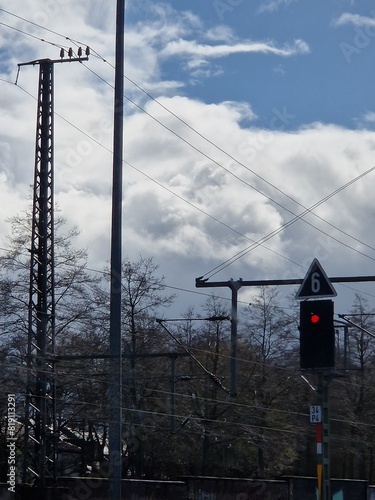 Train traffic, sky, backgound photo