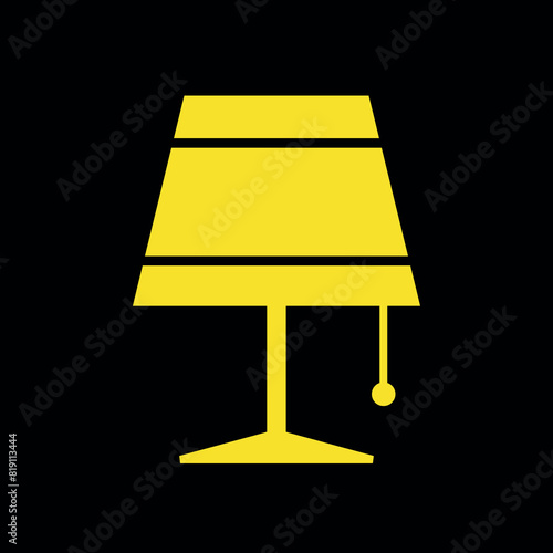 Table lamp icon. Lampshade, symbol of light, home or workplace. Table lamp with lampshade.
