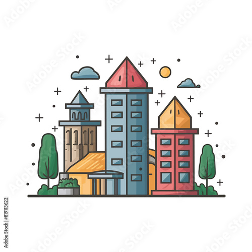 Wallpaper Mural Free vector architecture home on a white background Torontodigital.ca