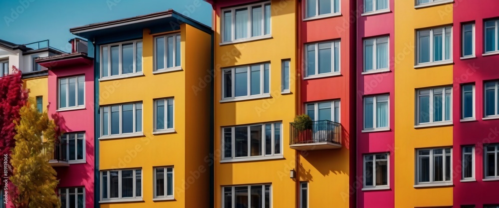 Wallpaper Colorful building facades Images showcasing vibrant
