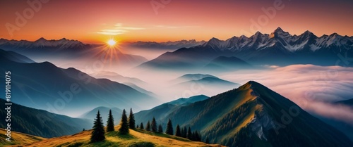 Wallpaper Dramatic mountain landscapes Breathtaking views of mou photo