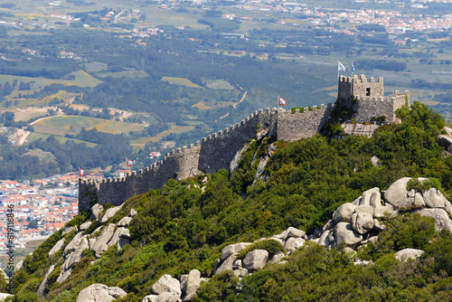The Castle of the Moors is a hilltop medieval castle located in the municipality of Sintra, about 25km northwest of Lisbon. photo