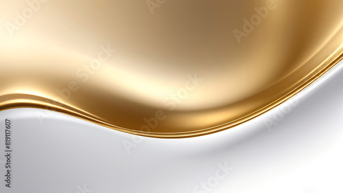 Abstract white gold Gradient background luxury with golden line wave that looks modern blurry background. ai