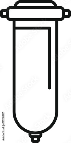 Simple line drawing of a test tube, ideal for science and education themes