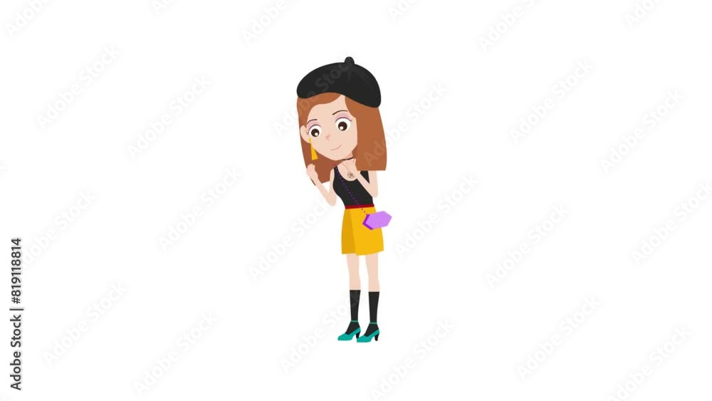 beautiful cute cartoon fashion girl with look around reaction 2d animation and background, animated cartoon character lady look around, women, beauty 4k beautiful cute cartoon fashion girl with look around reaction 2d animation and background, animated cartoon character lady look around, women, beauty 4k