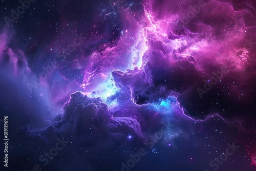 Neon Nebula  high resolution background for sci-fi and gaming related content - Generative Ai