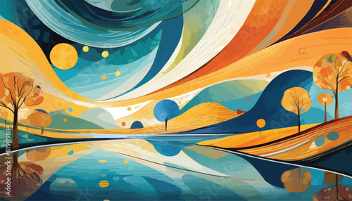 Abstract Vision: Unconventional Art Exploration, Sun, sky, valley.