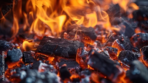 hot charcoal flame